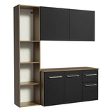 Cocina Compacta 120cm Marrón/Negro Easy