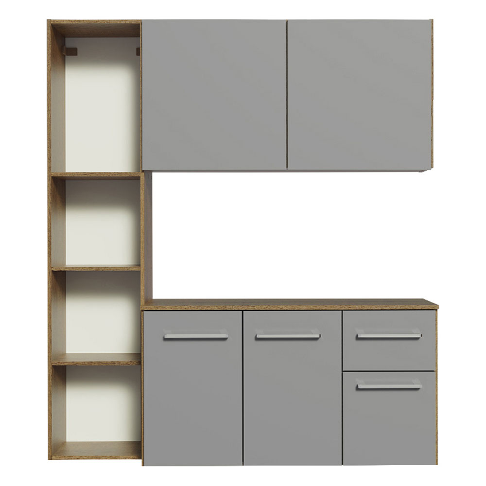 Combo completo de Cocina 120cm Marrón/Gris Easy