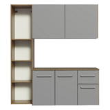 Combo completo de Cocina 120cm Marrón/Gris Easy