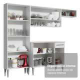 Combo Completo de Cocina 261cm Blanco Emilly Hit Madesa
