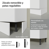 Kit Bajo Mesada + Cristalero 60 cm Smart 100% MDF Blanco