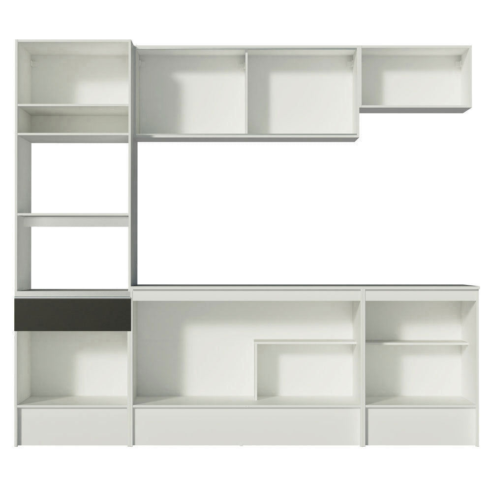 Combo Completo de Cocina 240 cm Blanco/Negro Diamante Madesa