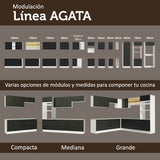 Bajo Mesada Cocina 120 x 60 cm 2 Puertas (Sin Mesada) Blanco/Negro Agata Madesa