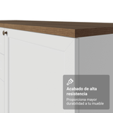 Bajo Mesada de Cocina 120 x 60 cm 2 Puertas (con Mesada) Blanco/Marrón Vik Madesa
