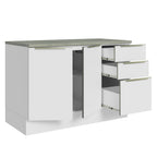 Bajo Mesada 120 cm 2 Puertas 3 Cajones Blanco Lux Madesa