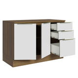 Bajo Mesada 120 cm x 60 cm, 3 Cajones 2 Puertas Lux Marrón/Blanco