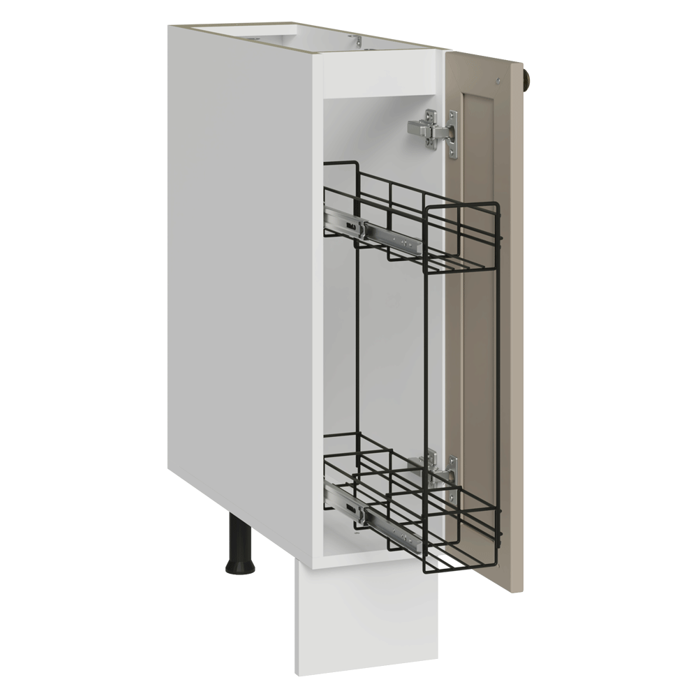 Bajo Mesada Especiero 20x60 cm 1 Puerta (Sin Mesada) Blanco/Crema Vik Madesa