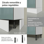 Bajo Mesada 20 x 60 cm 1 Puerta (Con Mesada) Especiero Blanco/Gris Lux Madesa