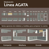 Bajo Mesada Cocina 35 x 60 cm 1 Puerta (Sin Mesada) Blanco/Gris Agata Madesa