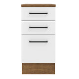 Bajo Mesada Cocina 40 x 60 cm 3 Cajones (Con Mesada) Marrón/Blanco Agata Madesa