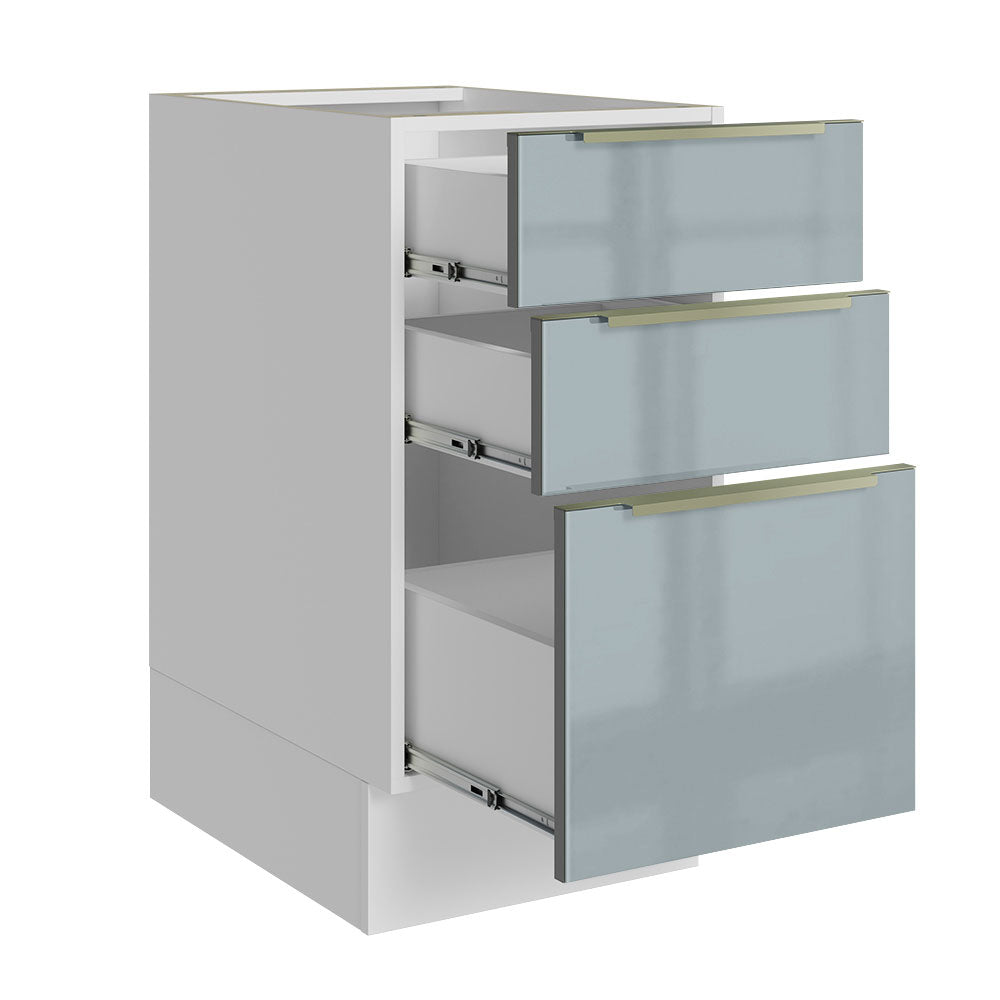 Bajo Mesada 40 cm x 60 cm, 3 Cajones Lux Blanco/Gris