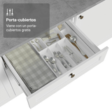 Bajo Mesada de Cocina 60 x 60 cm 3 Cajones (con Mesada) Blanco Vik Madesa