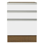 Bajo Mesada 60 x 60 cm 3 Cajones (Sin Mesada) Marrón/Blanco Glamy Madesa