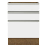 Bajo Mesada Cocina 60 x 60 cm 3 Cajones (Sin Mesada) Marrón/Blanco Glamy Madesa