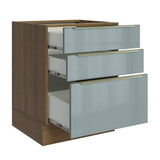 Bajo Mesada 60 cm  x 60 cm, 3 Cajones Lux Marrón/Gris