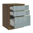 Bajo Mesada 60 x 60 cm 3 Cajones (Con Mesada) Marrón/Gris Lux Madesa