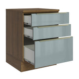 Bajo Mesada 60 cm x 60 cm, 3 Cajones Lux Marrón/Gris