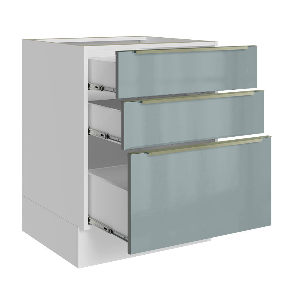 Bajo Mesada 60 cm x 60 cm, 3 Cajones Lux Blanco/Gris