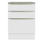 Bajo Mesada 60 cm 3 Cajones Blanco Lux Madesa