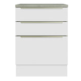 Bajo Mesada 60 cm x 60 cm, 3 Cajones Lux Blanco/Blanco
