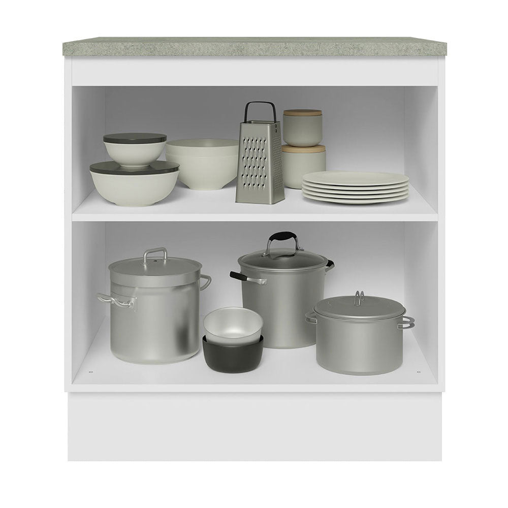 Bajo Mesada 70 cm x 60 cm, Sin cajones 2 Puertas Lux Blanco/Blanco