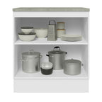 Bajo Mesada 70 x 60 cm 2 Puertas (Con Mesada) Sin cajones Blanco/Blanco Lux Madesa