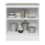 Bajo Mesada 70 cm x 60 cm, Sin cajones 2 Puertas Lux Blanco/Blanco