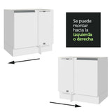 Bajo Mesada Esquinero 1 Puerta 60 cm Profundidad (Sin Mesada) Blanco Glamy Madesa