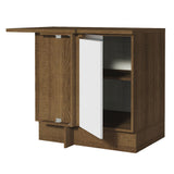 Bajo Mesada Esquinero 102 cm x 64 cm (Con Mesada) Glamy Marrón/Blanco