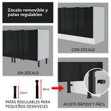 Bajo Mesada 80 cm x 60 cm, 2 Puertas Lux Blanco/Negro