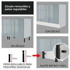 Despensero 60 x 60 cm 3 Puertas Blanco/Gris Lux Madesa