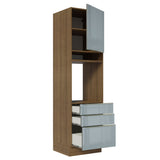 Mueble de cocina para Horno
60 cm 3 Cajones 1 Puerta Lux Marrón/Gris