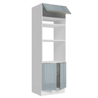 Mueble de cocina para Horno/Microondas 70 x 60 cm 3 Puertas Blanco/Gris Lux Madesa