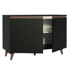 Bajo Mesada 120 cm 2 Puertas con Patas Negro Reims Madesa