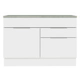 Bajo Mesada Cocina 120 cm 1 Puertas e 2 Cajones (Con Mesada) Blanco Stella Madesa