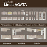 Bajo Mesada para Bacha 120 cm 2 Cajones 1 Puerta (Sin Mesada y Bacha) Blanco/Crema Agata Madesa