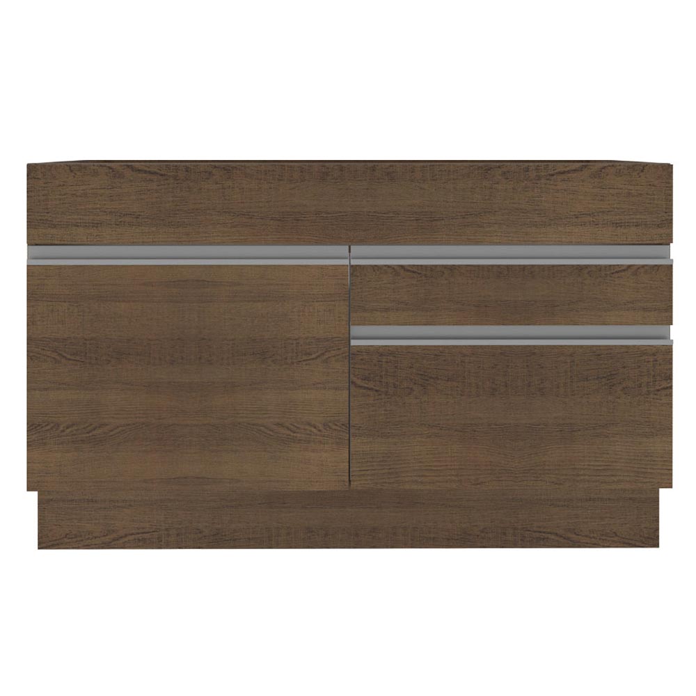 Bajo Mesada para Bacha 120 cm 1 Puerta y 2 Cajones (Sin Tapa ni Bacha) Glamy Marrón