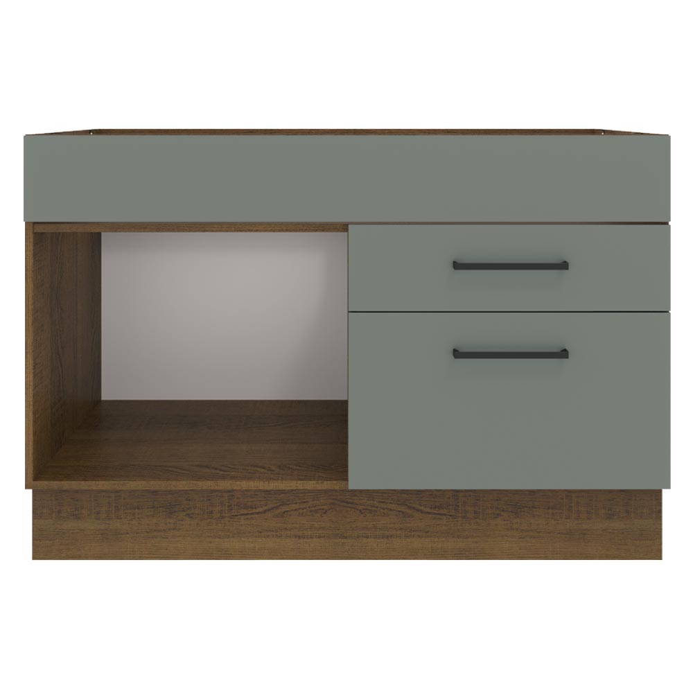 Bajo Mesada 120 cm 2 Cajones 1 Puerta Agata Marrón/Gris