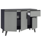 Bajo Mesada 120 cm 3 Puertas 1 Cajón con Patas Gris Nice Madesa