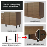 Bajo Mesada 120 cm 3 Cajones 2 Puertas Stella Marrón