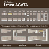 Bajo Mesada para Bacha 150 cm 2 Puertas y 2 Cajones (Con Tapa) Blanco/Crema Agata
