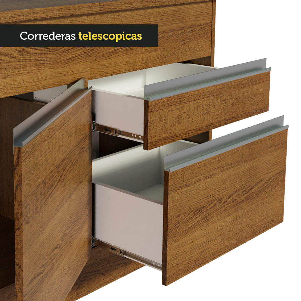 Bajo Mesada para Bacha 150 cm 2 Puertas y 2 Cajones (Con Tapa) Glamy Marrón