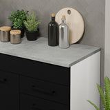 Bajo Mesada Cocina 150 cm 2 Cajones 2 Puertas (Con Mesada) Blanco/Negro Agata Madesa
