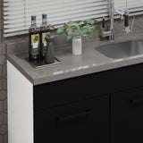 Bajo Mesada Cocina 150 cm 2 Puertas e 2 Cajones (Sin Mesada y Bacha) Blanco/Negro Agata Madesa