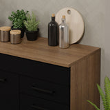 Bajo Mesada Cocina 150 cm 2 Cajones 2 Puertas (Con Mesada) Marrón/Negro Agata Madesa