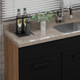 Bajo Mesada Cocina 150 cm 2 Puertas e 2 Cajones (Sin Mesada y Bacha) Marrón/Negro Agata Madesa