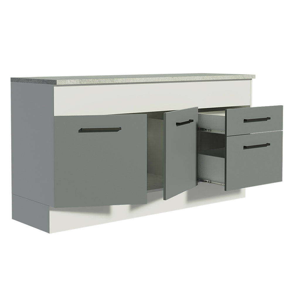 Bajo mesada Madesa Agata 150 Cm 2 Puertas 2 Cajones