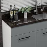 Bajo Mesada Cocina 150 cm 2 Puertas e 2 Cajones (Sin Mesada y Bacha) Blanco/Gris Agata Madesa
