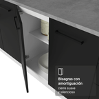 Bajo Mesada 35 cm 1 Puerta Sin Mesada Blanco/Negro Agata Madesa
