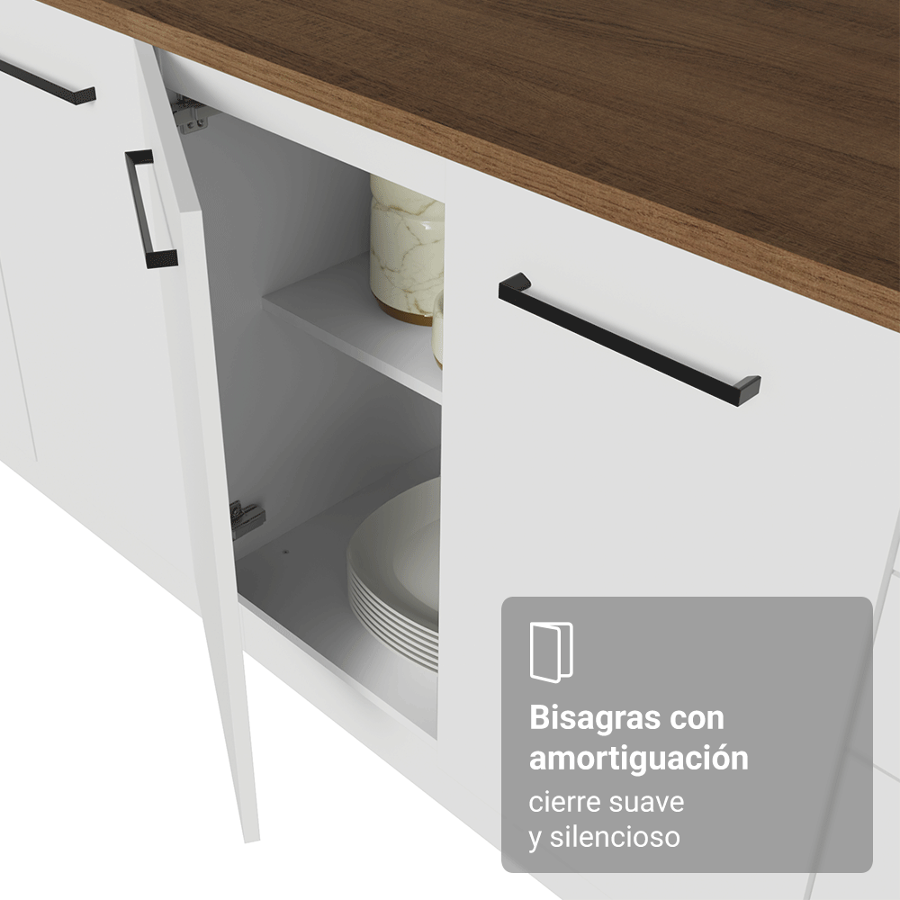 Bajo Mesada 35 cm 1 Puerta Blanco/Marrón Agata Madesa